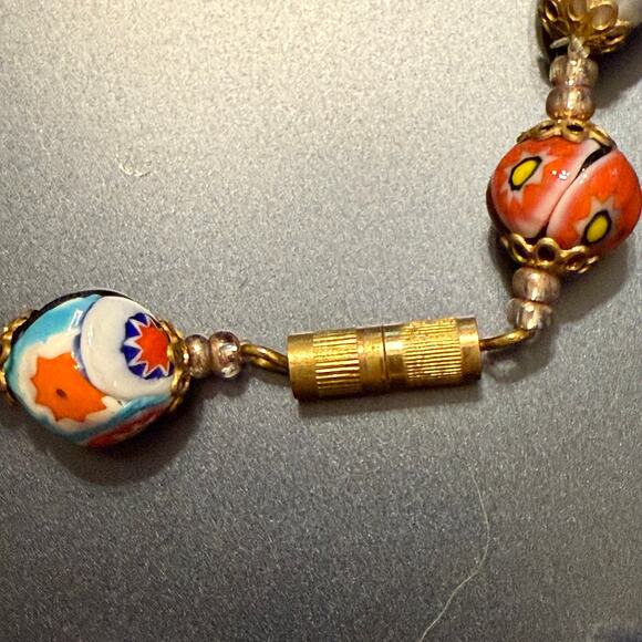 🎉HP!🎉Vintage Venetian Murano Glass Millefiori Beaded Necklace - Picture 6 of 7